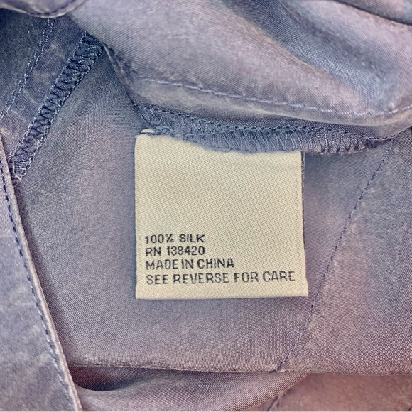 Per Se 100% Silk Romper Size 10 Carlisle Blue Grey Snap Pocket Drawstring Ties - Picture 6 of 16